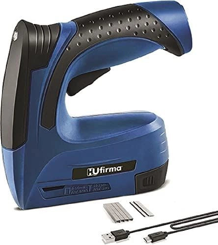 Hufirma 4015605 HU-FB Fissatrice a batteria 4V Litio USB 30 colpi min Capacita' 100 punti 50 chiodi Lunghezza punti 6-14 mm compatibile con chiodi fino a 15 mm colore Nero