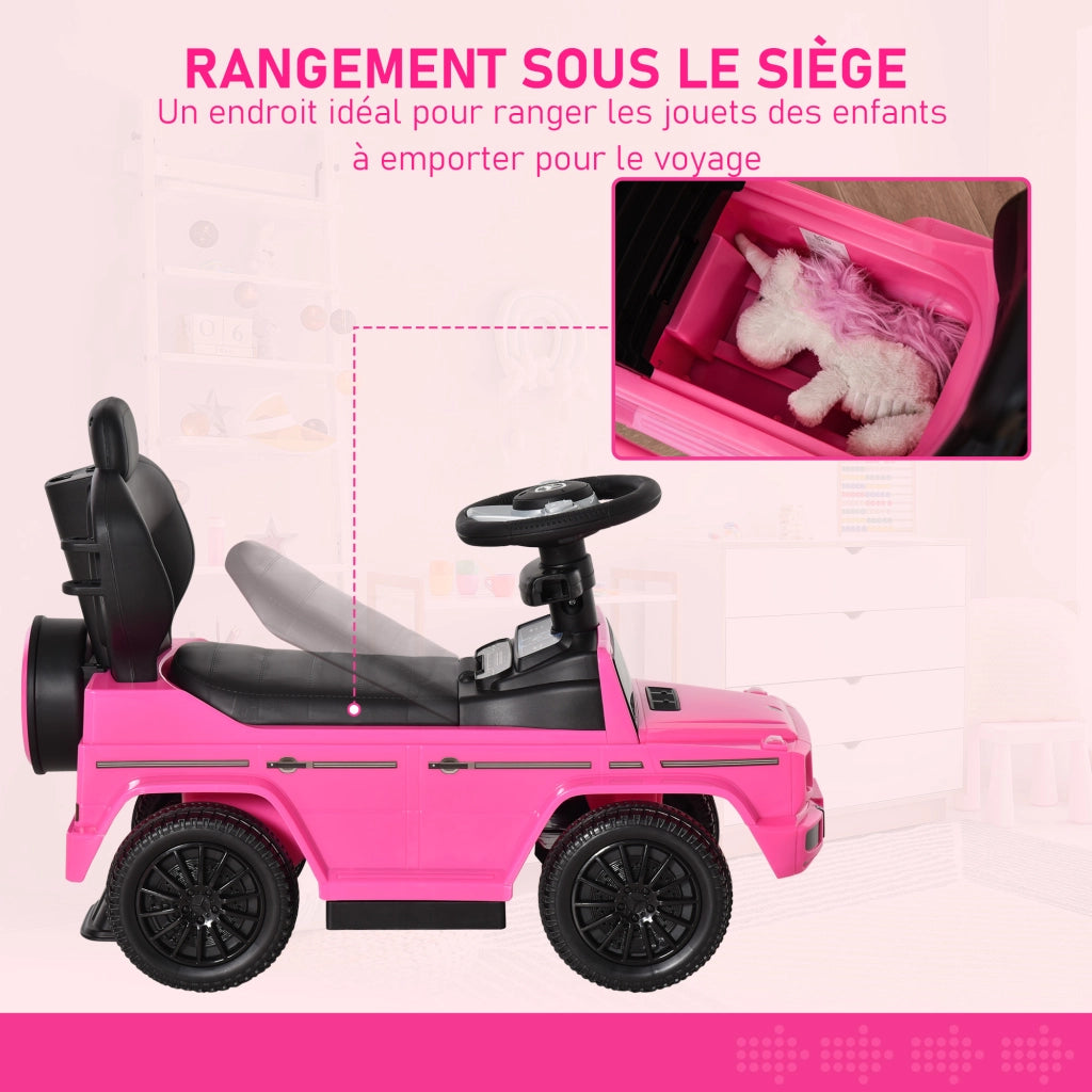 Cavalcabile Auto Bambini 12-36 Mesi ¨C Xylo ¨C Rosa con Clacson Parasole