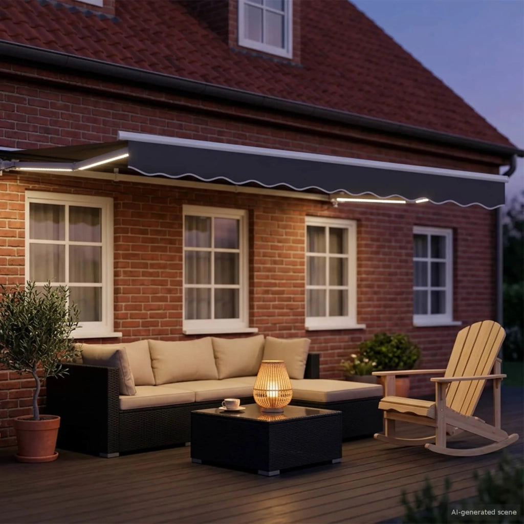 Cornice per Tenda Manuale con LED 3,5 x 2,5 m 3420594