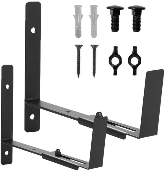 Pannelli per piante adattabili - 2-Pack - Montaggio a muro - Nero metallo - Resistente ai raggi UV - Sostegno solido - Contenitore per fiori