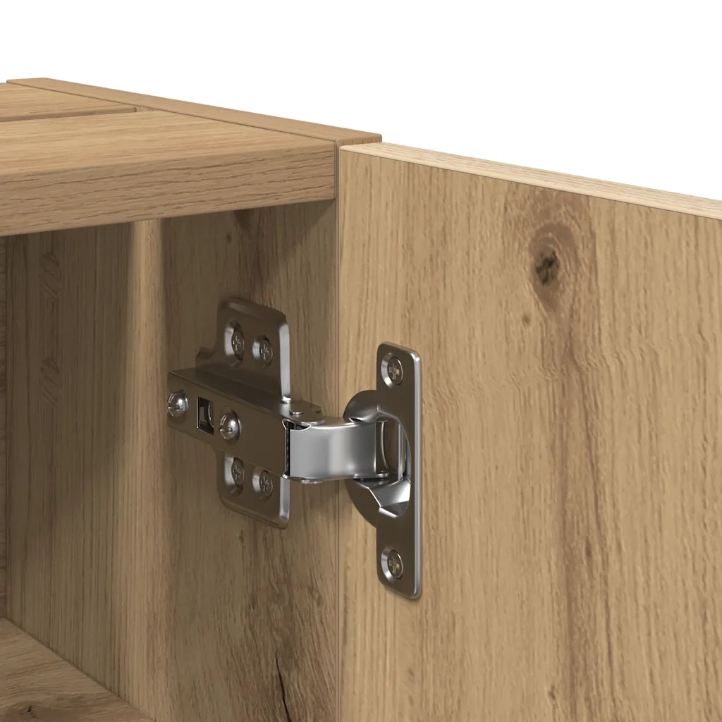 Mobile da Bagno con Portarotolo Rovere Artigianale 20,5x22x72cm 858523
