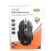 Trade Shop - Mouse Gaming Da Gioco Con Filo Usb 2.0 Dpi Regolabile 4800dpi 7 Luci Rgb Gm8006 -