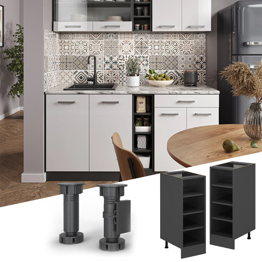 Vicco Scaffale da cucina Antracite 30 cm , PL Rovere