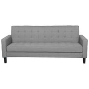 Divano Letto In Tessuto Grigio Chiaro A 3 Posti Imbottito Trapuntato Click Clack