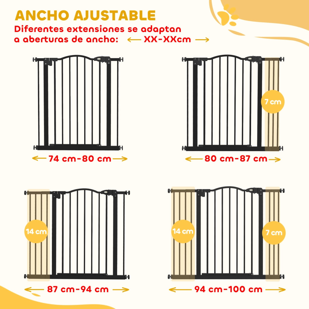 Barriera di Sicurezza per Cani Aggiustabile ¨C zephmum ¨C Nero 74-100 cm