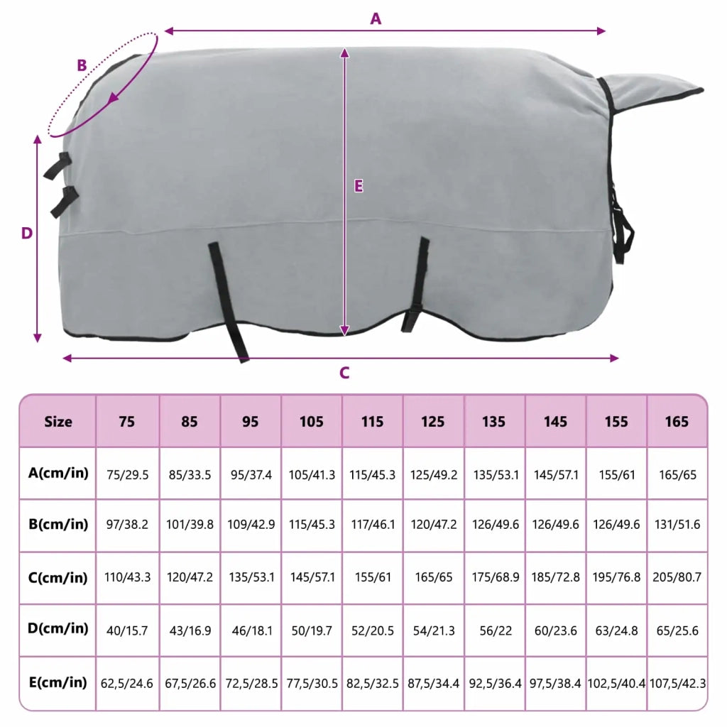 Coperta per Cavalli Grigio chiaro e rosa completo 165 cm 42013226