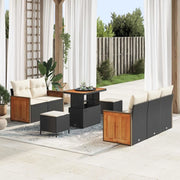 Set Divano da Giardino con cuscino 8 pcs Nero e Crema 3363120