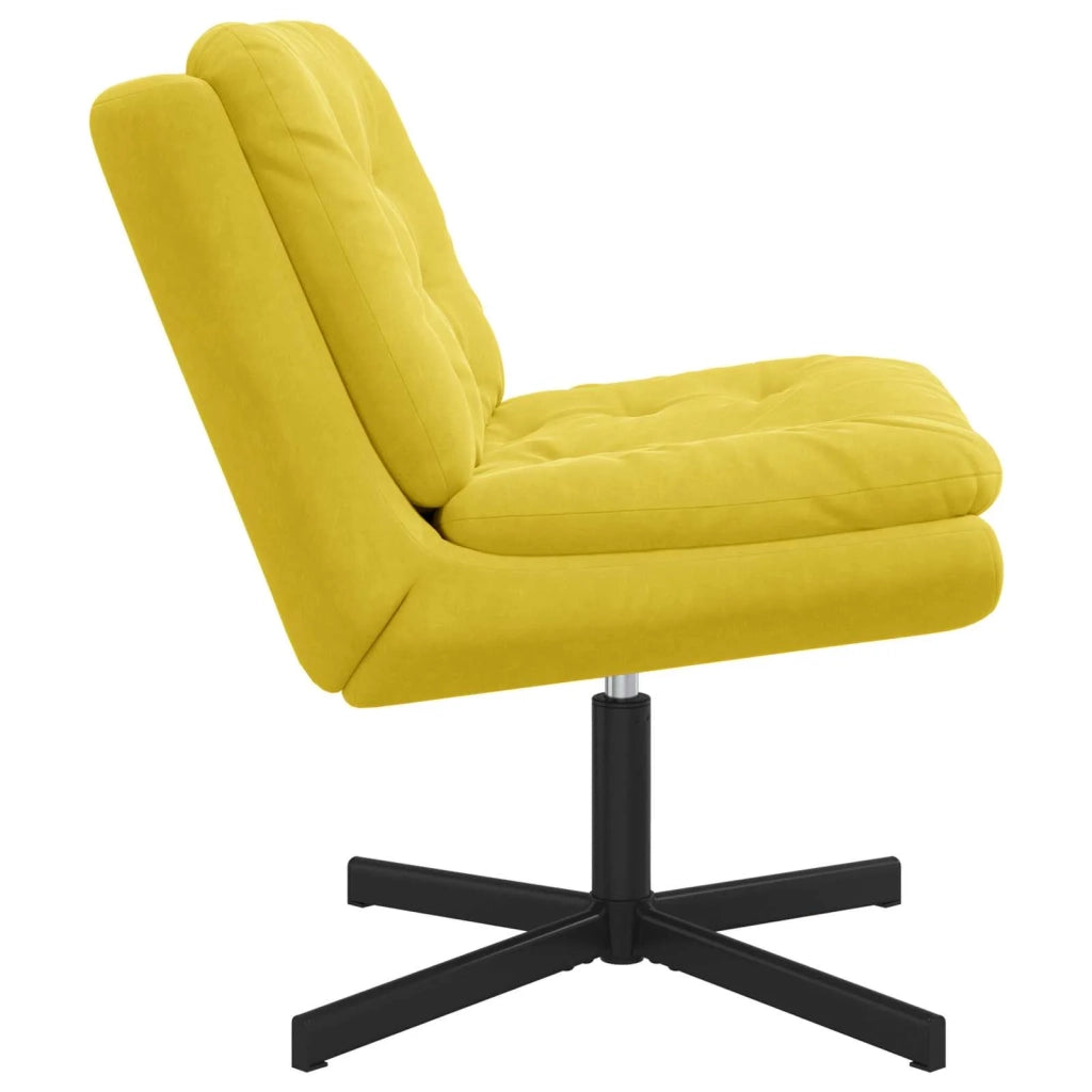 Poltrona Relax con Base Girevole Giallo 63 x 75 x 76 cm Velluto 42007366