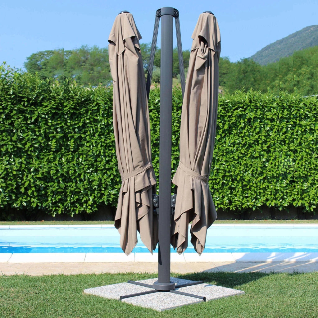 Ombrellone doppio da Giardino 3x3 in alluminio - DUBLE