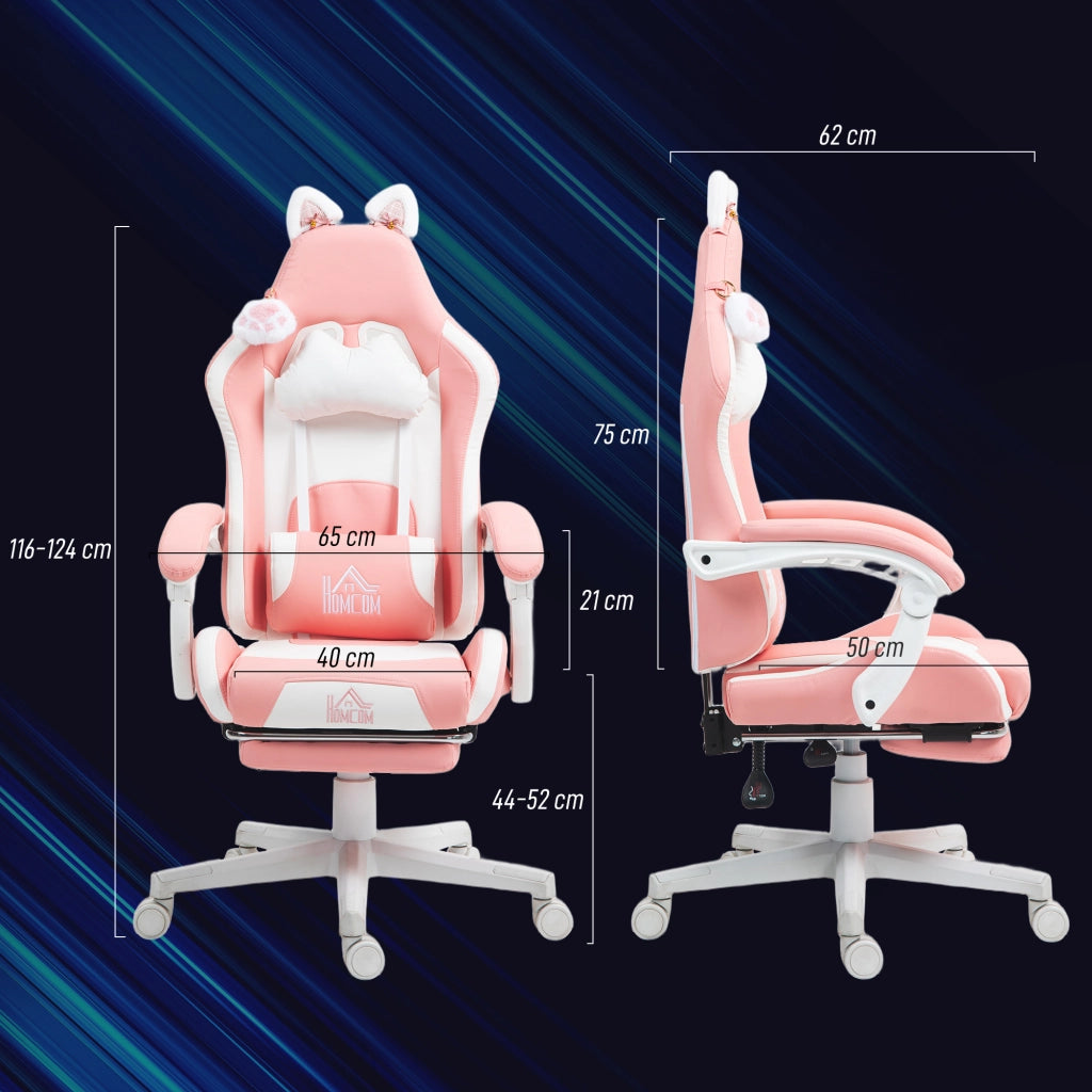 Sedia da Gaming con Schienale e Braccioli ¨C zephmum ¨C Rosa