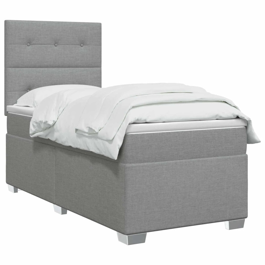 Letto box spring con materasso Grigio Chiaro Singolo Tessuto 3453502