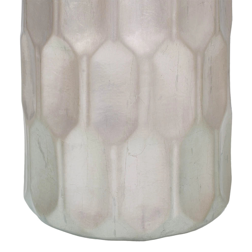 Vaso in ceramica argento18,5x18,5x37,5h