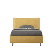 BS COM Letto una piazza e mezza senza rete imbottito 130x190 microfibra ocra Large