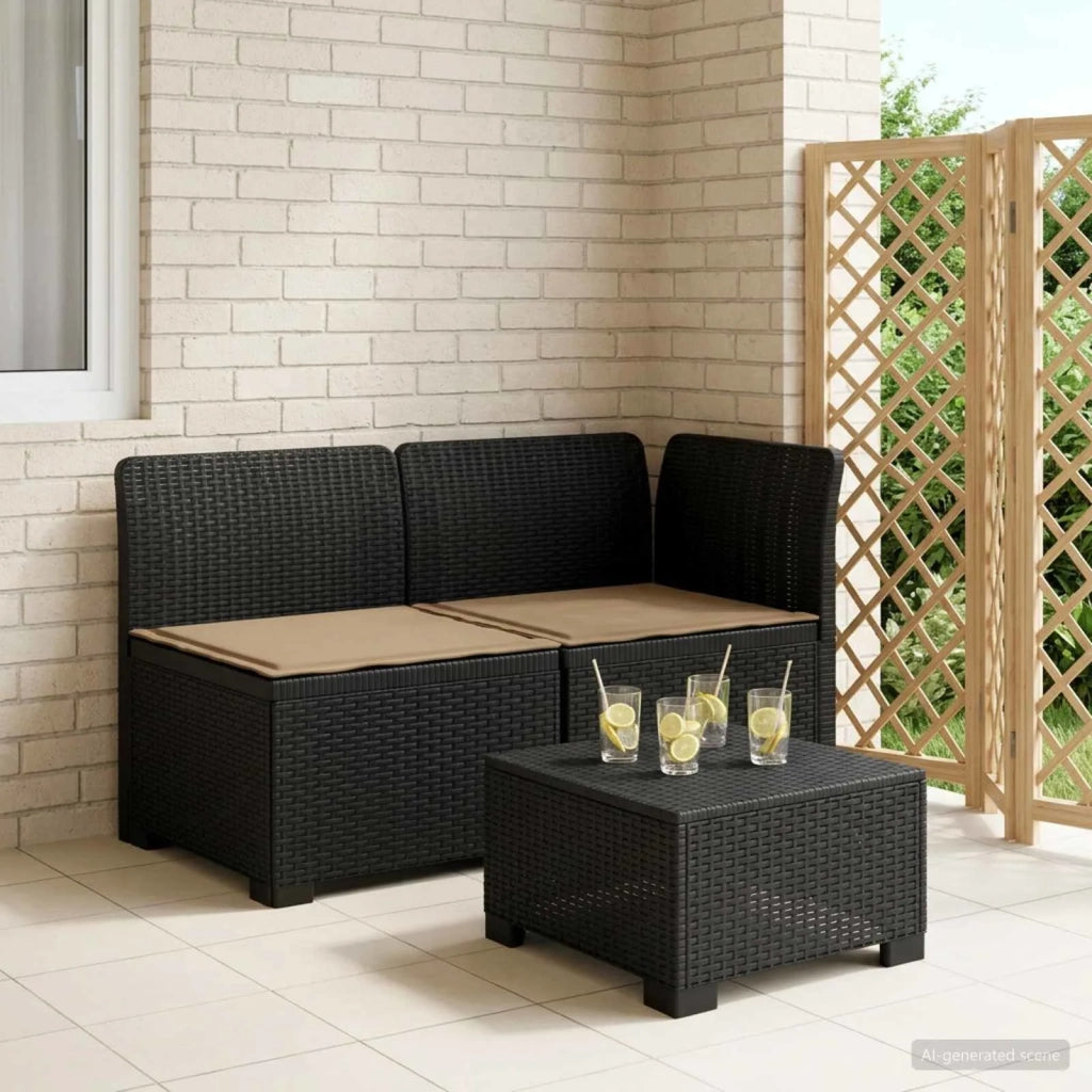 Divano da esterno-Divano da Giardino a 2 Posti con Cuscini Aspetto Rattan PP 810584