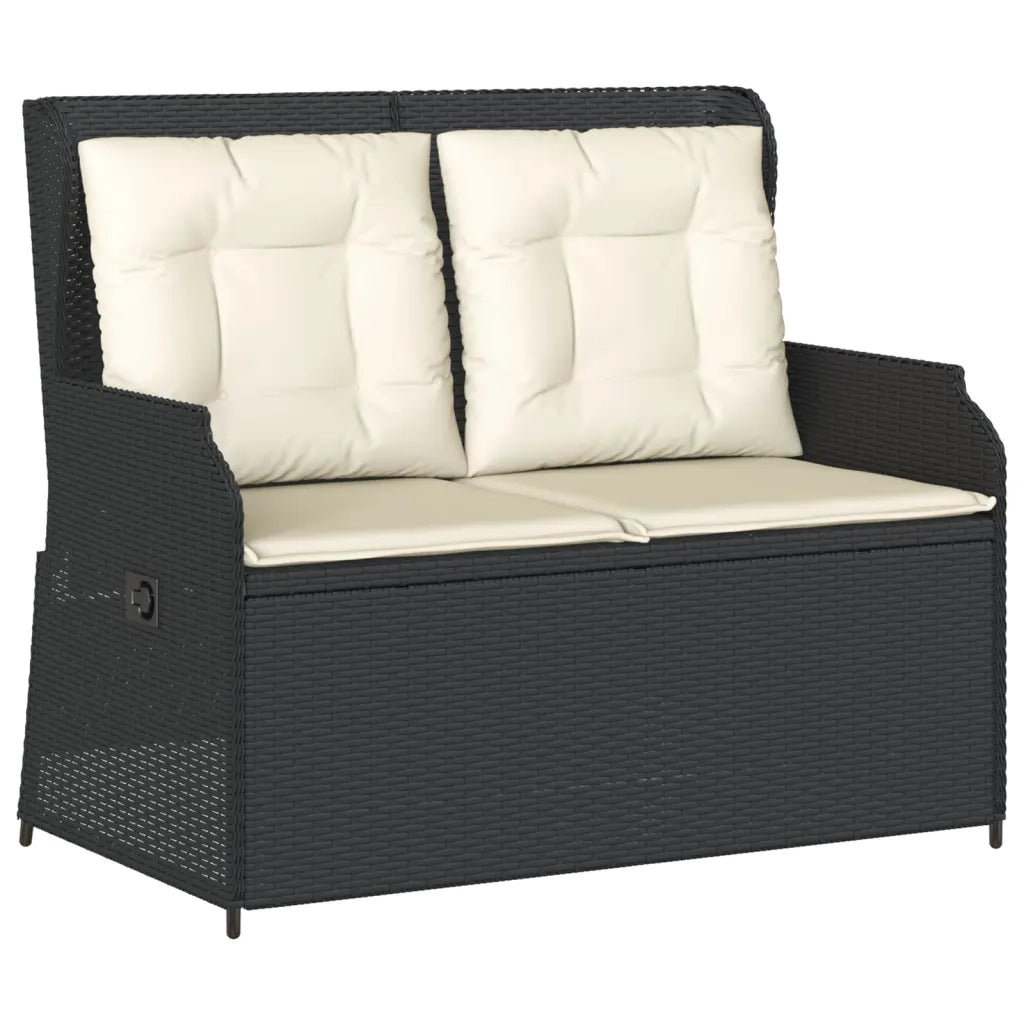 Set Divani da Giardino 3 pz con Cuscini Nero in Polyrattan