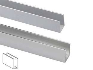 PROFILO AD U IN ALLUMINIO- - mm.10x10 mt.1 argento - 5 pezzi