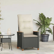 Sedia da giardino reclinabile Nero e Crema 64 x 57,5 x 112 cm 42026859