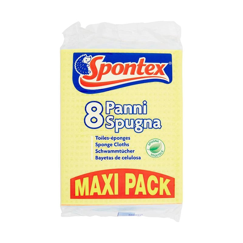 SPONTEX SPUGNA 8 PANNI SUPER ASSORBENTI IN MAXI FORMATO