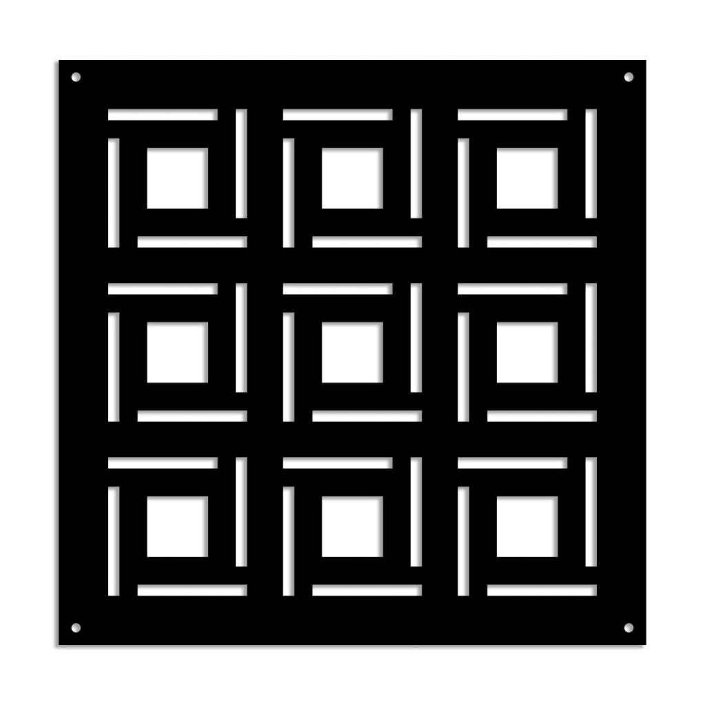 4SIDES - Pannello in PVC traforato - Parasole Misura: 48x48 cm, Colore: nero