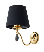 Applique EGIDA oro/nera con cristallo 1xE27 15W Jupiter