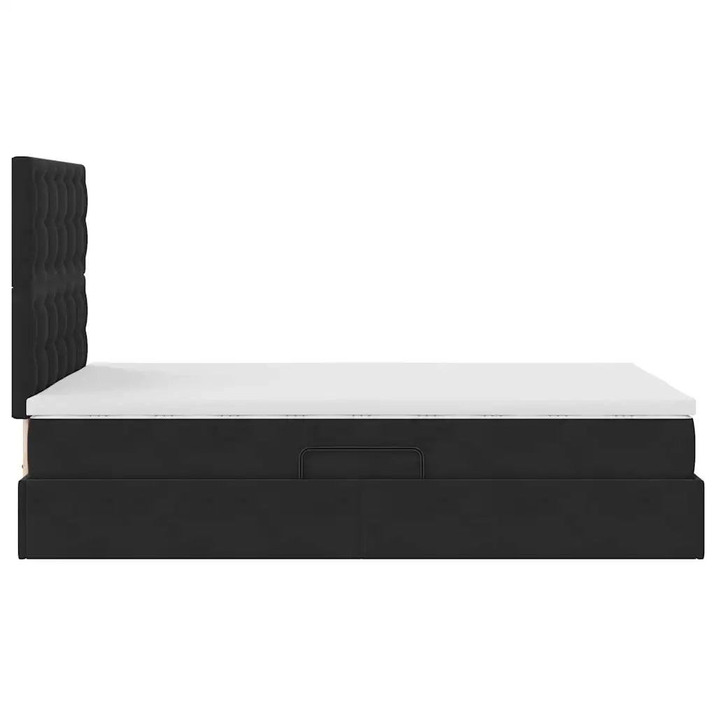 Letto con contenitore e materasso Nero 120 x 200 cm Velluto 3372143