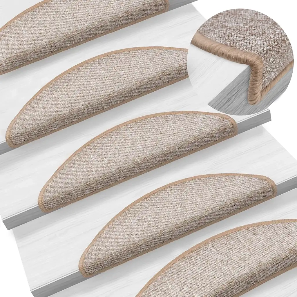 Tappetini per scale 20 pz 56x17x3 cm Marrone chiaro Semicircolari 3365783