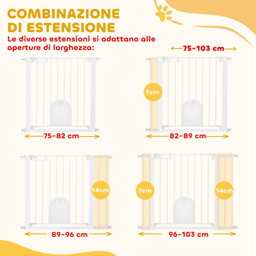 Barriera di Sicurezza per Cani ¨C Minimal ¨C Bianco 75-103 cm
