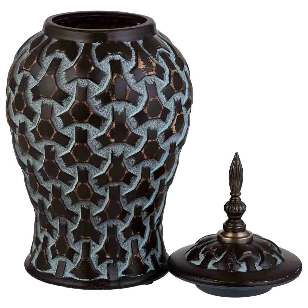 Vaso ceramica nero, d16,5x37h cm
