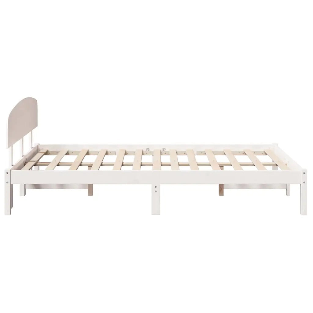 Struttura del letto Bianco 140 x 190 cm Pino massello