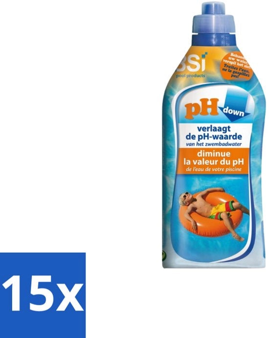pH Down Liquido per Piscine e Spa - 1 L - Confezione in Lotti - 15 pezzi