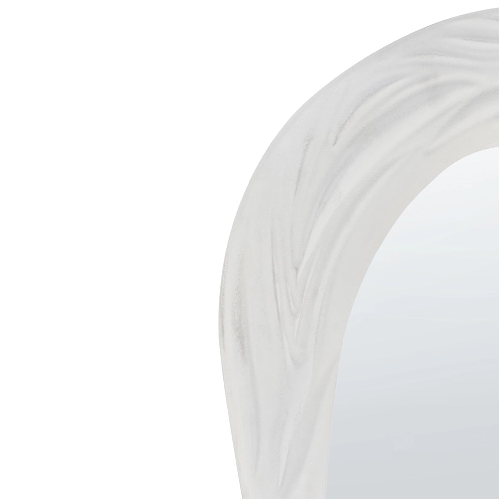 Specchio da parete MDF bianco 83 x 61 cm Decorativo appeso stile retrò asimmetrico