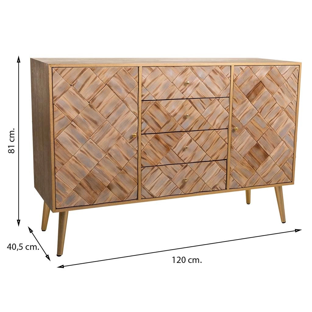 Credenza in legno marrone 120x40,5x81h