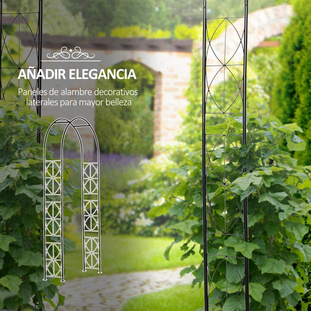 Arco da Giardino per Rampicanti ¨C Xylo ¨C Metallo Nero 114x30x230 cm