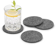 Onderzetters in vilt per 8 pezzi (colore selezionabile) grigio scuro - sotto piatti in vilt per tavolo e bar come sottopiatto per bicchieri e bicchieri in vetro e vetro.