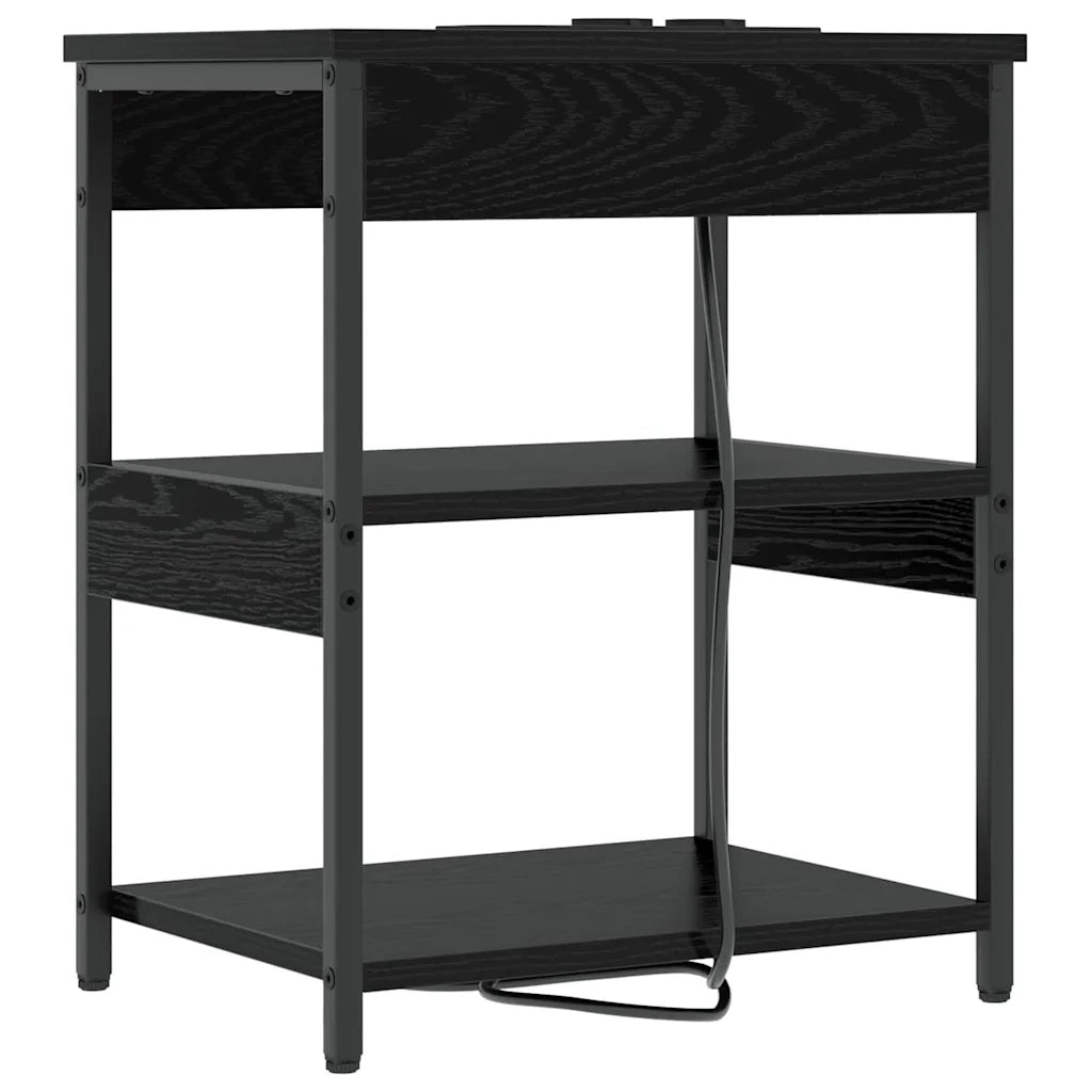 Armadio da Notte 2 pcs Rovere Nero 41 x 31 x 51 cm 859536