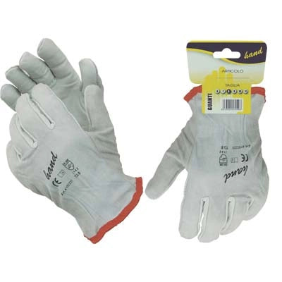 GUANTO FIORE BOVINO HAND - BIANCO DORSO CROSTA 10- 10 paia