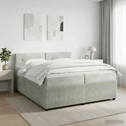 Letto box spring con materasso Grigio Chiaro 200 x 200 cm 3451745