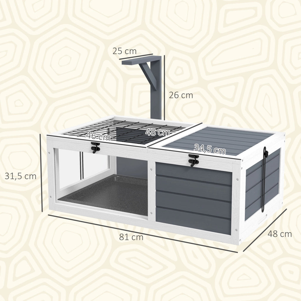 Casetta per Tartarughe con 2 Scomparti ¨C Minimal ¨C Grigio Legno