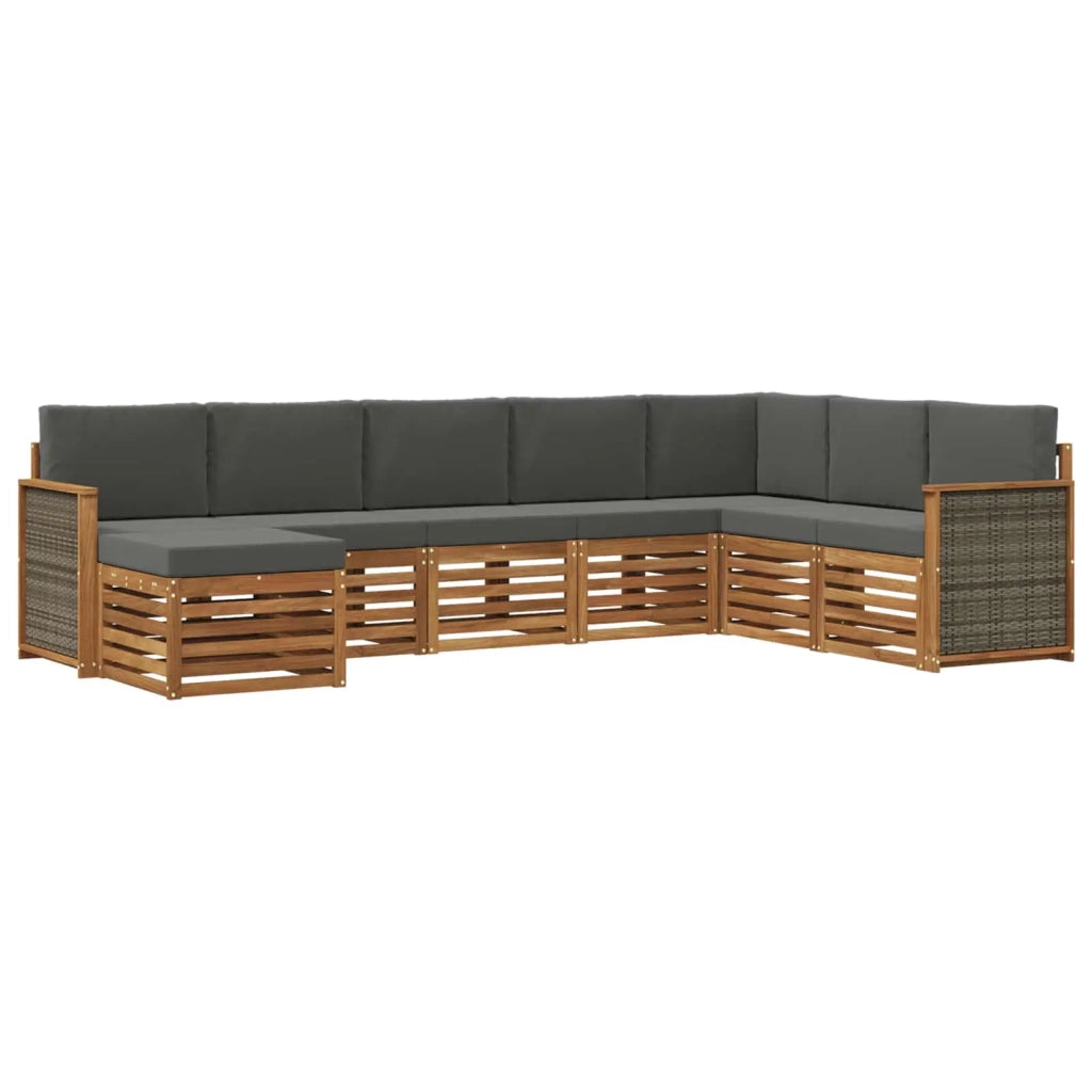 Set di divani da esterno 6 pz Naturale e Antracite 3384708