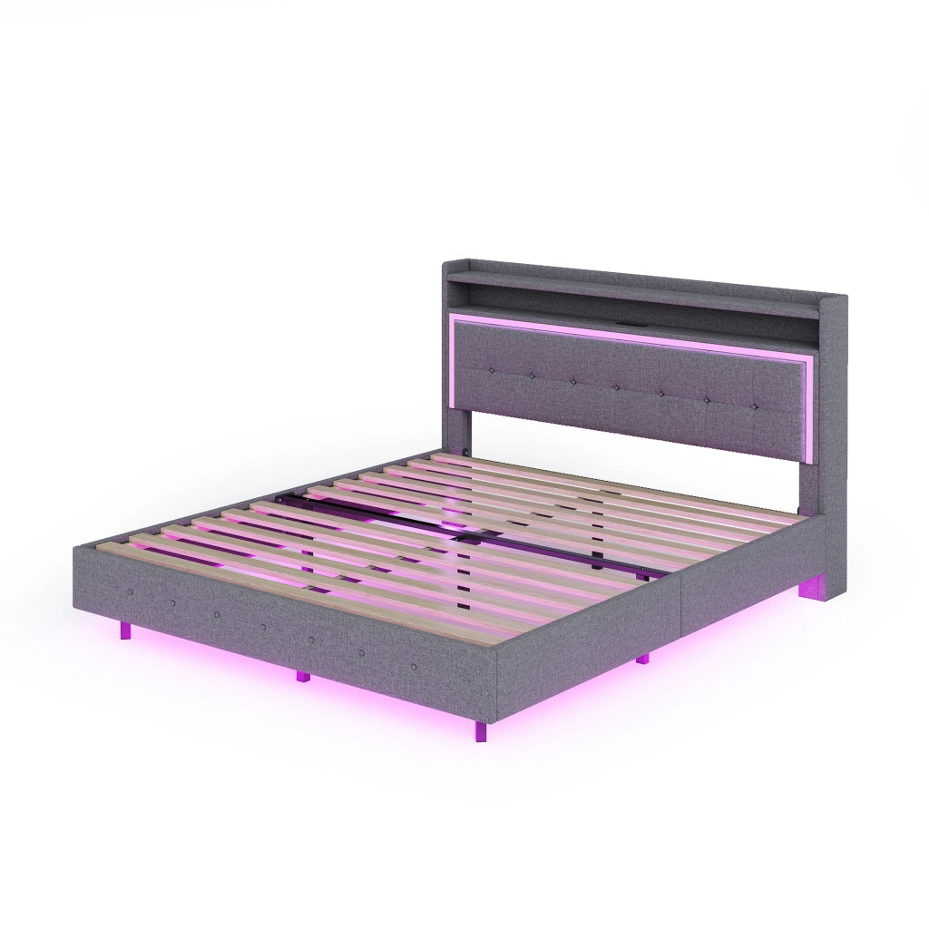 letto imbottito lino grigio 140 x 200 cm