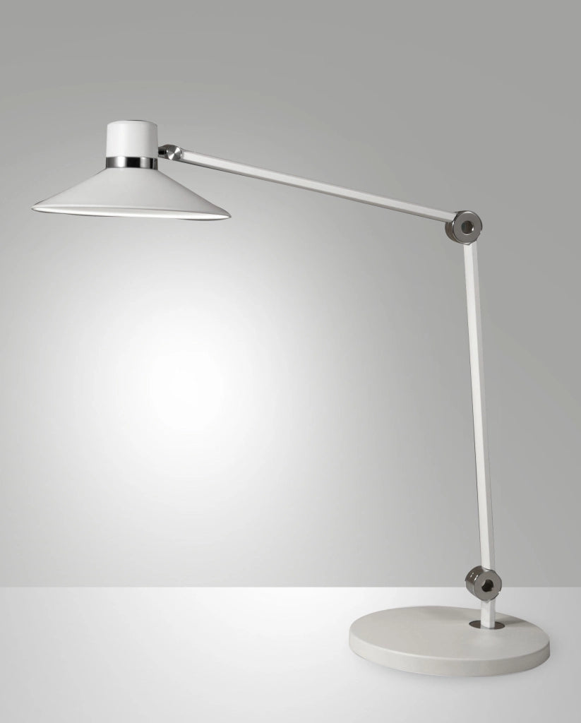 Panarea Lampada da Tavolo LED 10W in Metallo Bianco, Design Moderno con Tecnologia CCT Regolabile, Dimmerabile a Tocco, Ideale per Interni