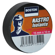 NASTRO ISOLANTE mm. 19 x 25 mt - nero- 8 pezzi  - BOSTON