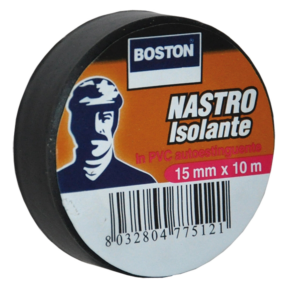 NASTRO ISOLANTE mm. 19 x 25 mt - nero- 8 pezzi  - BOSTON
