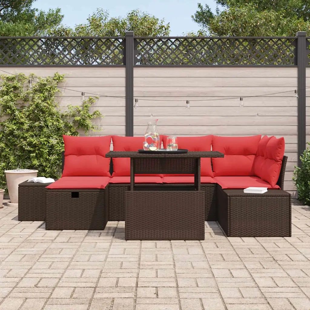 Set Divano da Giardino con cuscino 7 pcs polyrattan 3359881