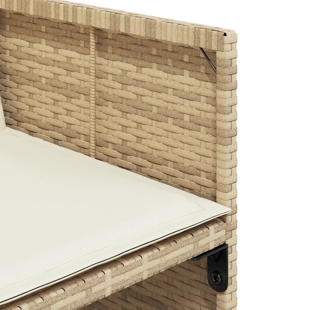 Set da Pranzo da Giardino 9 pz con Cuscini Beige in Polyrattan 3211204