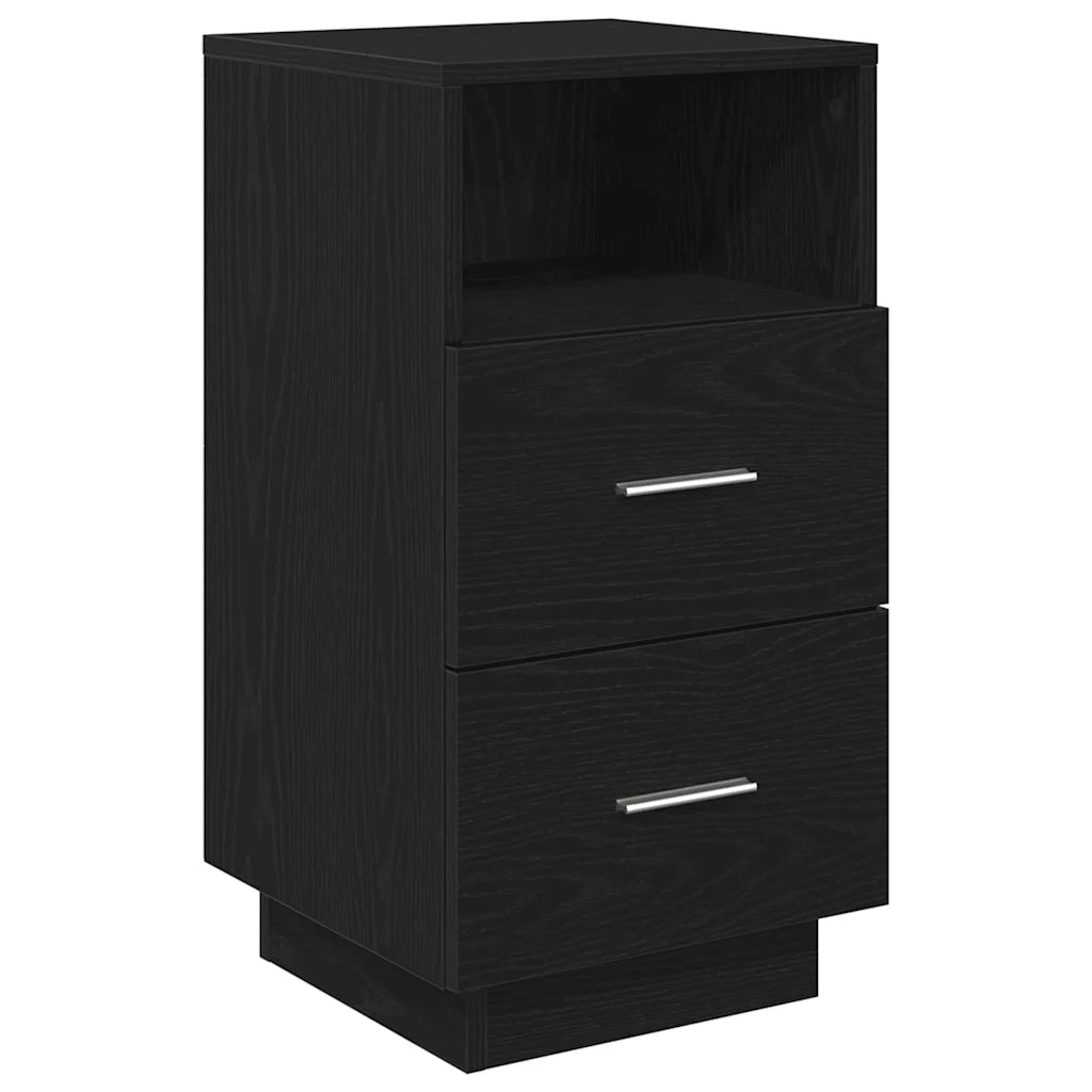 Comodini 2 pz con 2 Cassetti Neri 36x36x68 cm