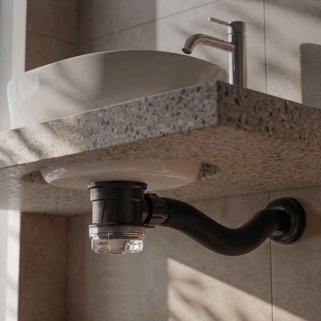 Kit Sifone flessibile salvaspazio lavabo e Piletta Click Clack cromata