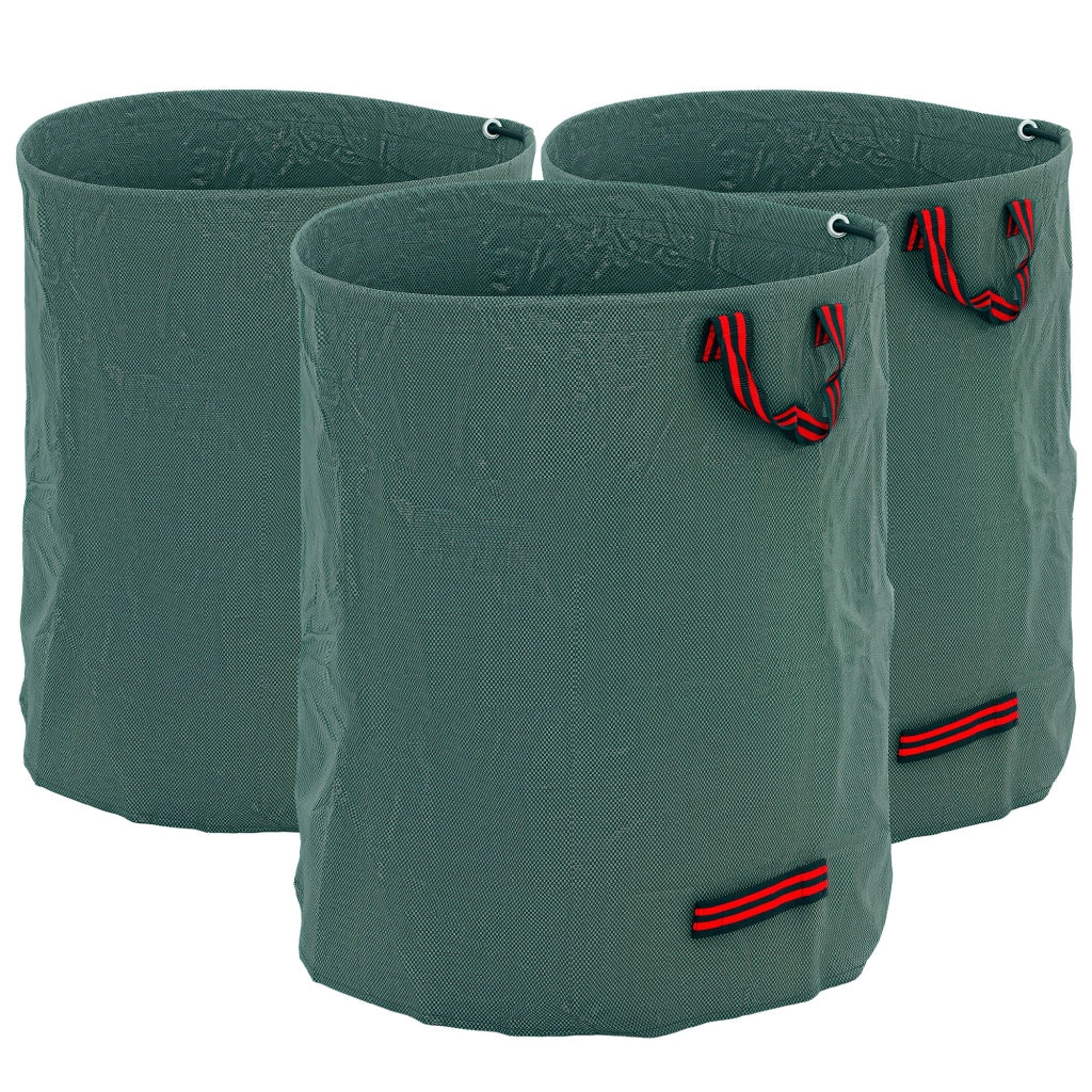 Set 3 Sacchi per Rifiuti da Giardino da 300 L con Manici, Richiudibili e Riutilizzabili, ?67x84 cm, Verde
