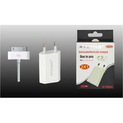 Trade Shop - Caricabatteria Da Viaggio 2x1 Attaco Usb Casa Iphone 4 5v-1000ma Maxtech Ms-t003 -