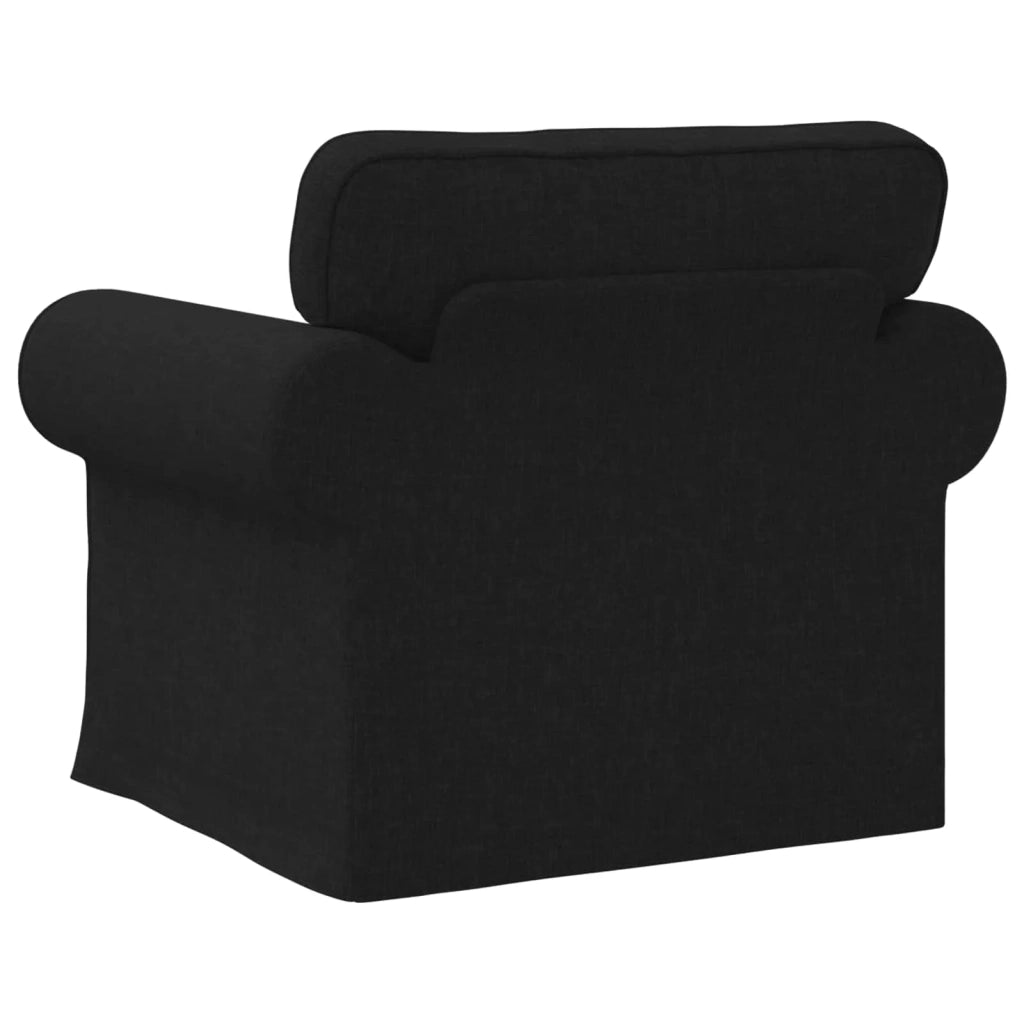 Divano Nero 215 x 82 x 80 cm Tessuto